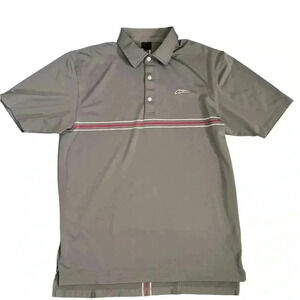 Mens Dunning Golf Performance Polo Shirt Gray Short Sleeve Size XL